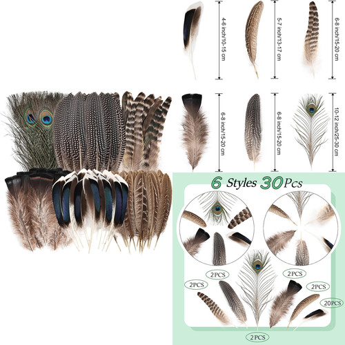 Feathers for crafting - feathers, 30pcs